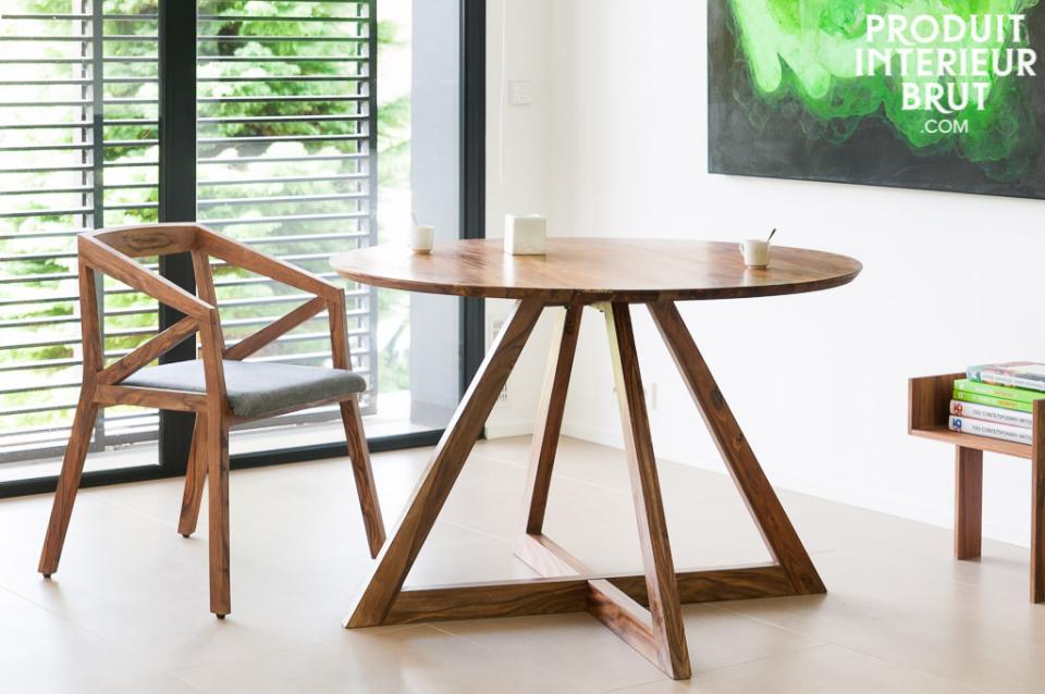 Table ronde en bois de rose massif (5-6 personnes) ultra design – Produit Intérieur Brut